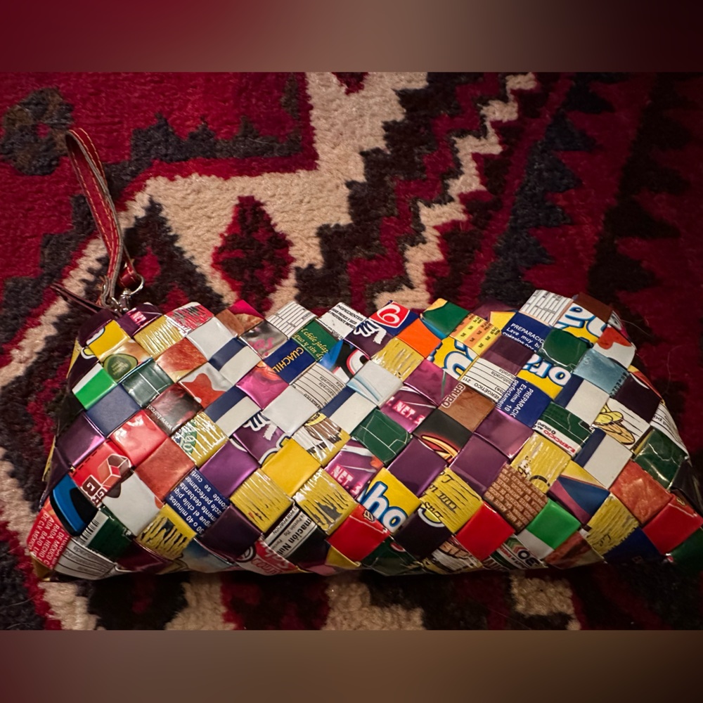 Nahui Ollin candy wrapper clutch